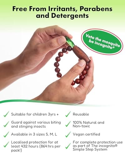 Incognito Mosquito Repellent Bracelet Refillable Wooden Large — view 2