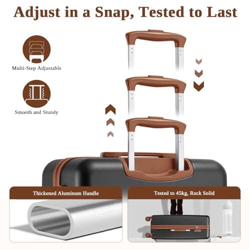 Kono 28 Inch Large Suitcase, Lightweight ABS+PC Luggage with 4 Wheels — view 4