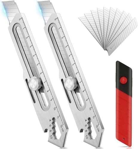 Utility Tool, Box Cutter, Gifts for Men, Stainless Steel Tool, 2 Pack
