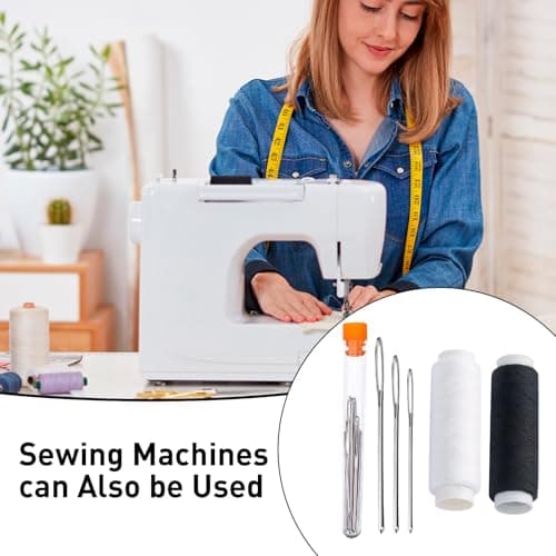 Black and White Sewing Thread, Materials and Fabrics Suitable Hand-Sewing — view 5