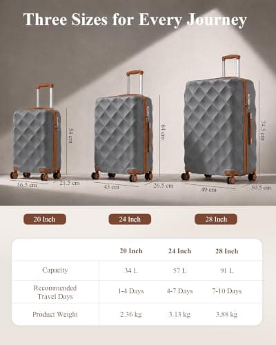 British Traveller 28 Inch Large Suitcase, Lightweight Hard Shell Luggage — view 5