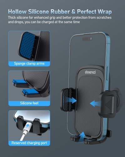 doenci Car Phone Holder, Mobile Phone Holder for Car Air Vent, Upgraded — view 5