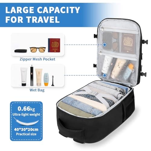 ZOMFELT for New Ryanair 40x30x20 Cabin Bag, 24L Travel Backpack Cabin Size — view 4