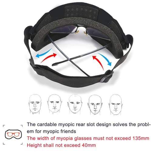 VJK Bike Motorcycle Goggles for Riding, Dirt, Ski, ATV, Racing - Motocross Helmet Windproof Glasses for Adults — view 5