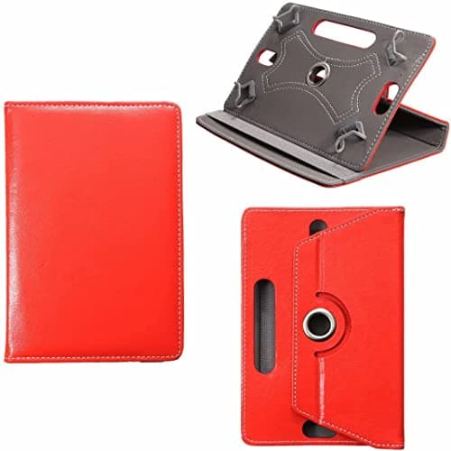 DV 10inch Tablet Case Cover - Universal Leather Stand Case Folio Cover Magic Leather 360° Rotating Case Fits for ALL 10" Inch & 10.1" Inch Android Tablets tab (Red) — view 3