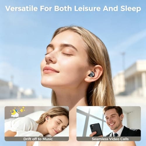 LESUN Mini Wireless Earbuds, 2-in-1 Day & Night, Sleek Design, Bluetooth 6.0 Headphones with HIFI Stereo Sound, Noise Cancellation for Work, Leisure, or Side Sleeping — view 5