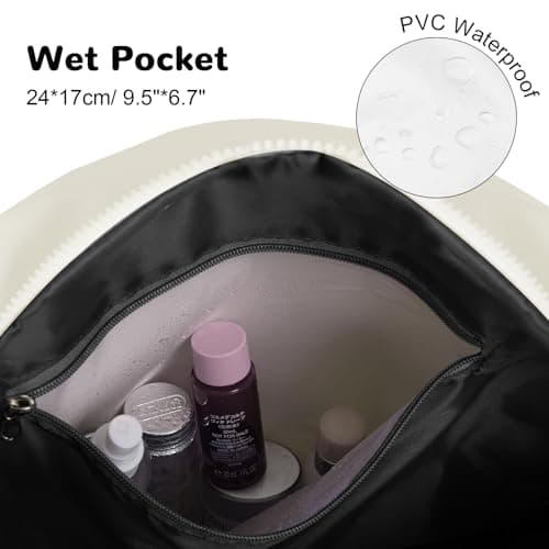 Outplea Womens 20L Gym Bag with Wet Pocket, 40x30x20 Travel Bags Underseat Cabin for Ryanair, Carry on for EasyJet, Small Overnight Weekender Holdall, White — view 4