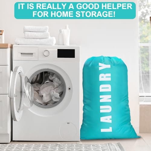 flintronic 2 Pack Extra Large Laundry Bag, 61×91cm Foldable Storage Bag, Dirty Clothes Bags, with Drawstring Closure, Durable Rip-Stop, Convenient, for Travel/Bathroom/Bedroom/Dormitory — view 6