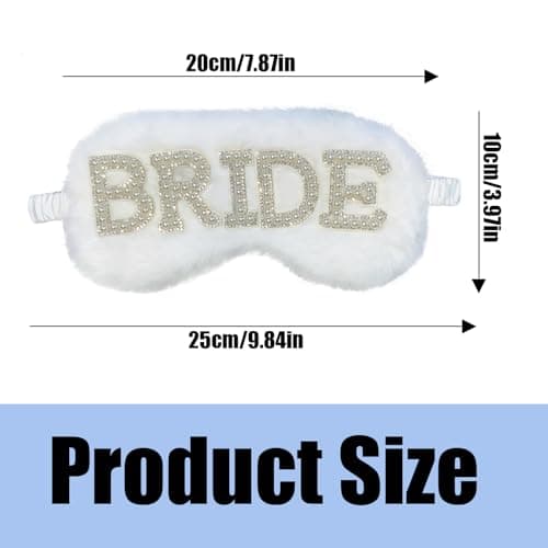 Bride Sleep Eye Mask Pearls Eye Mask Bride to Be Gifts Soft Plush Bridal Blindfold Eye Cover for Sleeping Wedding Bachelorette Hen Party Presents Y7MRXNYZ — view 2
