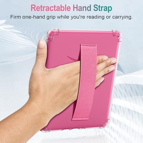 MoKo Case for 7" Kindle Paperwhite 12th Gen 2024 with Hand Strap, Magenta — view 4