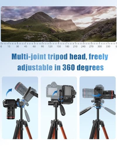 POLAM-FOTO 188cm Aluminium Camera Tripod with 3-Way Head — view 5