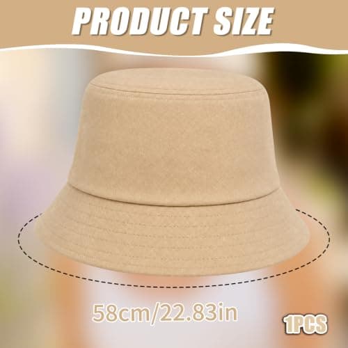 Geukmun Bucket Hat Unisex Cotton Sun Protection Summer Beach Outdoor Fishing Travel Hat UV Packable Khaki — view 2