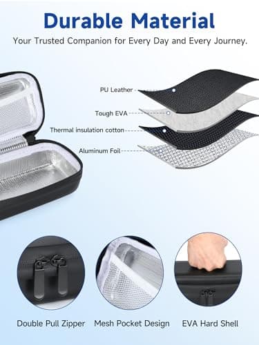 Leng Ke Insulin Vial Travel Case with Ice Brick – EVA Protective Cooler with Mesh Pocket, Shockproof & Portable Insulin Travel Case for Diabetic Supplies (Black) — view 5