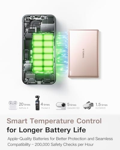 TORRAS MiniMag Slim Power Bank for MagSafe, 10000mAh Magnetic Battery Gold — view 5