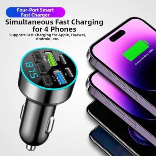 200W Car Charger for Laptop Phone Tablet Fast Charging(Folding 2USB+1PD) — view 3