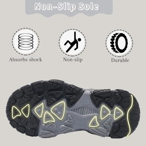 Unitysow Kids Hiking Boots Boys Waterproof Walking Shoes Trainers Children Outdoor Lightweight Trekking Footwear Camping Climbing Shoes Sneaker,Grey,4 UK — view 4