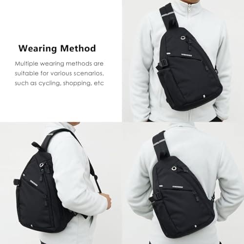 TITECOUGO Sling Backpack Travel Shoulder Bag One Strap Crossbody Bags Lightweight Chest Daypack Camp Day Packs for Women and Men Hiking Accessories Large Red — view 6