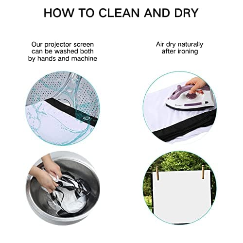 HOPFROG 84 Inch Portable Projector Screen, Washable & Anti-Crease Milk Silk Fabric, 16:9 4K HD Dual-Sided Foldable Movie Screen for Outdoor Camping & Home Theater, Easy Setup with Hooks, 160° View — view 6