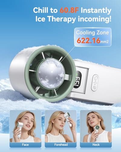 Fanseesy Portable Handheld Turbo Fan with Ice Cooler, 199 Speed Personal Fan,5500mAh Rechargeable,20H Cooling Time,20000 RPM Powerful Silent Motor, Summer Essential for Travel/Outdoor/Office,White — view 3