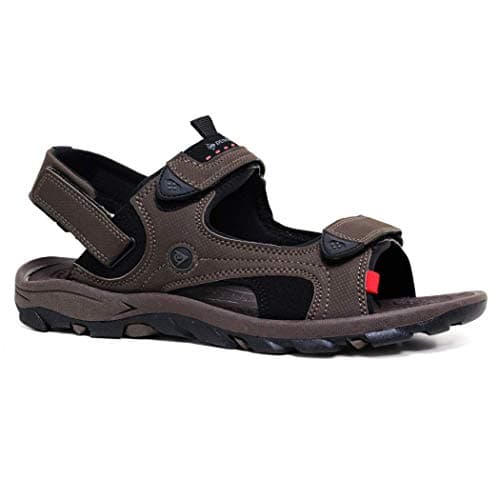 DUNLOP Men's Sports Beach Trekking Walking Hiking Touch Close Strap Sandals Sizes 7-12 (Brown Black, UK Footwear Size System, Adult, Men, Numeric, Medium, 10)