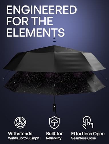 Repel Umbrella Windproof Travel Umbrellas for Rain - Easy Auto Open Close, Durable & Compact Umbrella, Strong Fiberglass Frame, Waterproof Canopy - Backpack, Purse, Portable Umbrella for Travel — view 2