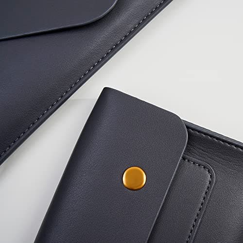 Benfan 4 Pack PU Leather Laptop Sleeve Case Compatible with MacBook Pro A2442, Old MacBook Pro Air 13, Surface Laptop 13.5, Thinkpad X1 Carbon 14 (Dark Grey) — view 6