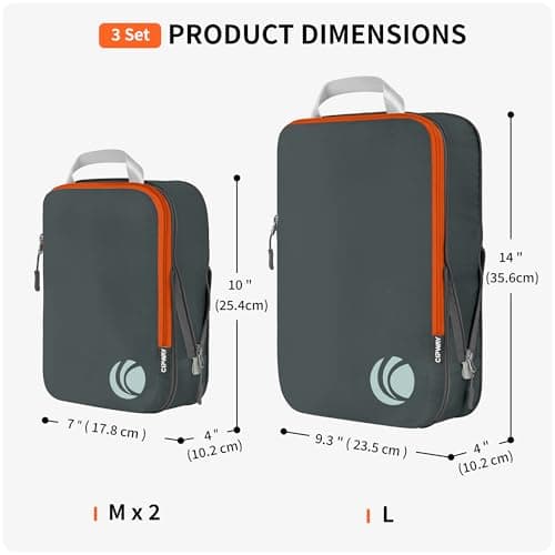 Cipway Compression Packing Cubes, 3 Set Compressible Packing Cubes Travel Organizer, Expandable Travel Essentials for Carry-On Luggage, Suitcase & Backpack (Grey) — view 5