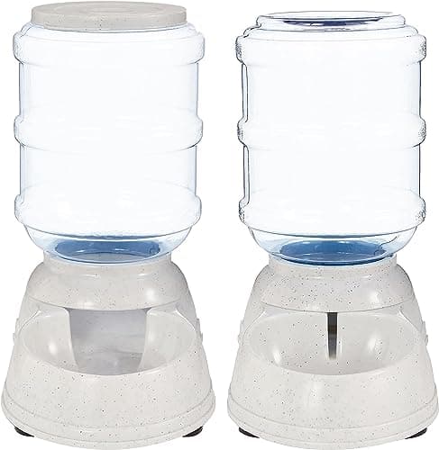 Amazon Basics Automatic Dog Cat Water Dispenser Gravity Feeder Set, Small, 6-Pound Food Capacity, 1-Gallon — view 3