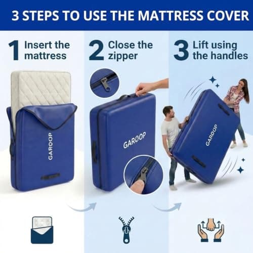 Mattress Bag for Moving and Storage with 8 Handles and Zip - Tarp Plastic Mattress Cover for Moving and Storage - Professional Grade Mattress Storage Bags - Heavy Duty, Reusable — view 5