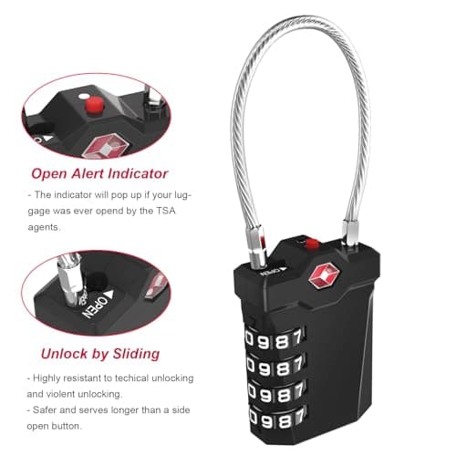 ZHEGE Travel Padlocks for Luggage, Suitcase Locks (Silver, 2P) — view 4