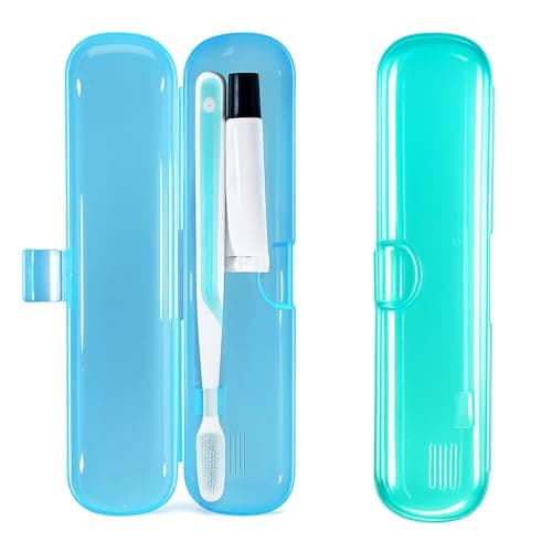 Exclaith 2Pcs Toothbrush Holder Travel, Breathable Tongue Scraper Case