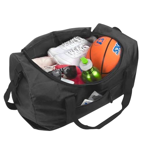 20 Inch, 40 Liter Duffel Bag for Men, Women, Teens – Travel Weekender Overnight Carry-on Shoulder Duffel Tote Bag (Black) — view 3