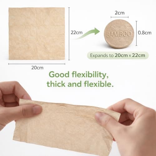 Bamboo Compressed Towels – 500-Pack, Biodegradable Toilet Paper Tablets — view 4