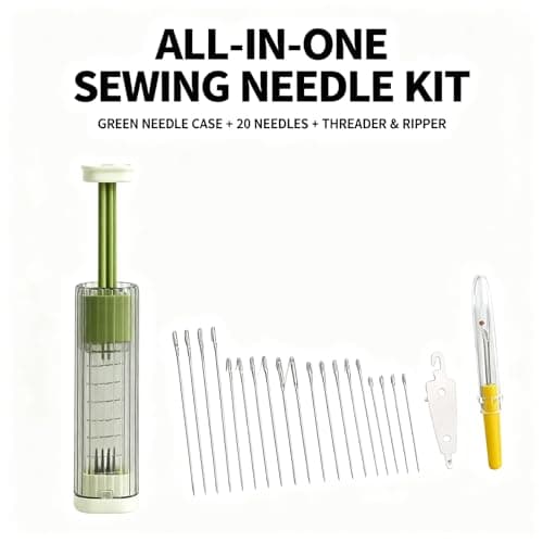 Portable Green Magnetic Sewing Needle Case Kit — view 4