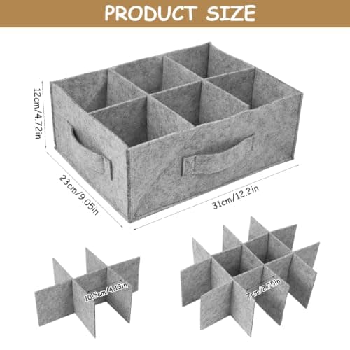 Felt Cup Holder Camping with 6/12 Compartments Camping Tableware Storage — view 2