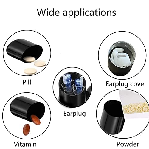 DRERIO Small Pill Box Metal Pill Holder Keyring Waterproof Pill Organiser Round Portable Pill Container Small Capsules Pill Case Grey for Outdoor Travel Camping Fishing Storage — view 5