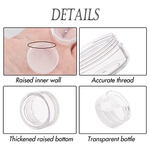 5 Gram Sample Pots, 5 Pcs Plastic Travel Pots for Toiletries, Mini Travel Containers with lids, Empty Cosmetic Containers for Face Creams, Samples, Make-Up — view 2