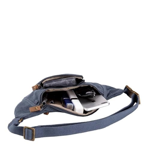 Troop London TRP0244 Classic Canvas Waist Bag - Charcoal — view 6