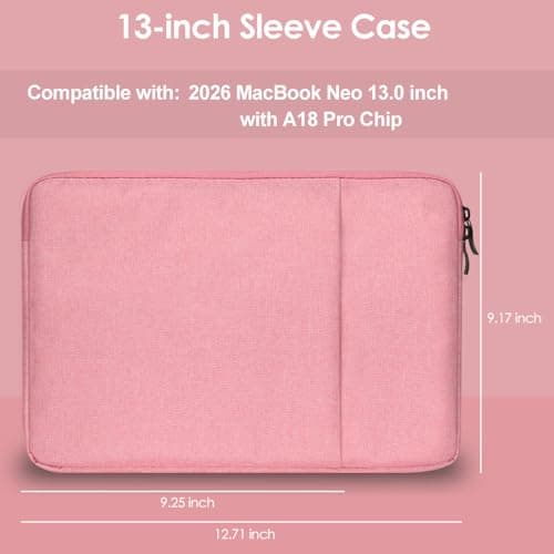 ProElife Sleeve Case for MacBook Neo 13, Water-resistant Protector (Pink) — view 2