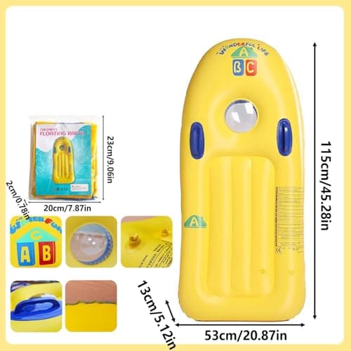 Inflatable Surfboard – 45.28x20.87x5.12inch | PVC Bodyboard With Handles | Anti-Slip Children’s Water Skiing Board And Pool Float | Portable Summer Beach Toy For Surfing Training And Lake Entertainmen — view 4