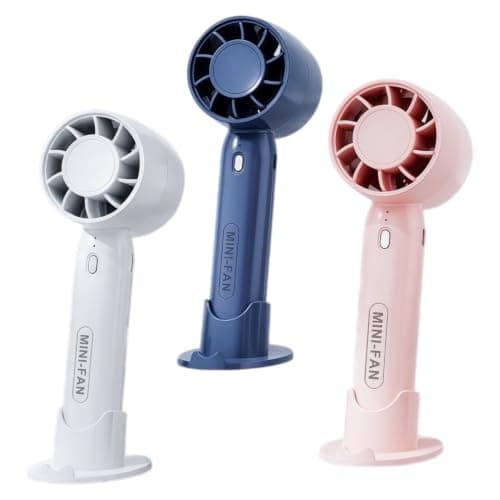 dididudi 3 Pack Mini Handheld Fan, USB Rechargeable Personal Portable Fan with Detachable Base, 3 Wind Speed Small Cooling Fan for Travel, Office, Makeup, Outdoor Camping