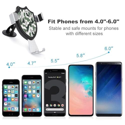 YUXBVKRS Phone Holders for Your Car Stable Grip, Universal Geometric Camo Printed Phone Stand Adjustable Car Phone Mount for Dashboard & Windscreen & Air Vent with Strong Suction Cup — view 4