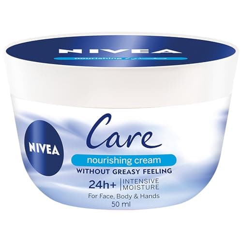 Nivea Care Intensive Care Cream for Body and Face Pack of 4 (4 x 50 ml) Moisture Cream Absorbs Quickly