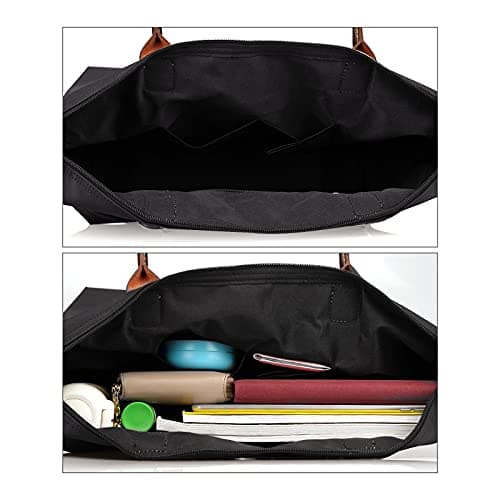 NOTAG Tote Bag, Stylish Waterproof Nylon Tote Handbag Ladies Tote Shopping Bag for Travel Beach (Wine Red) — view 4
