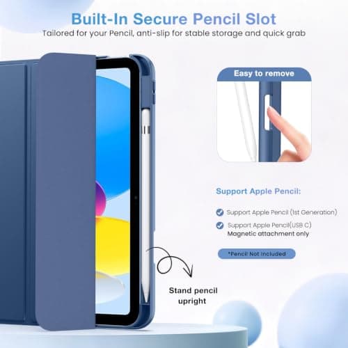 MoKo Slim Case for iPad A16 11 Inch, iPad 11th/10th Gen, Navy Blue — view 5