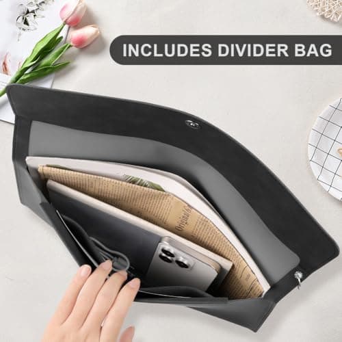 OFFCUP Envelope Documents, A4 Leather File Folder, Portable PU Document Bag — view 5