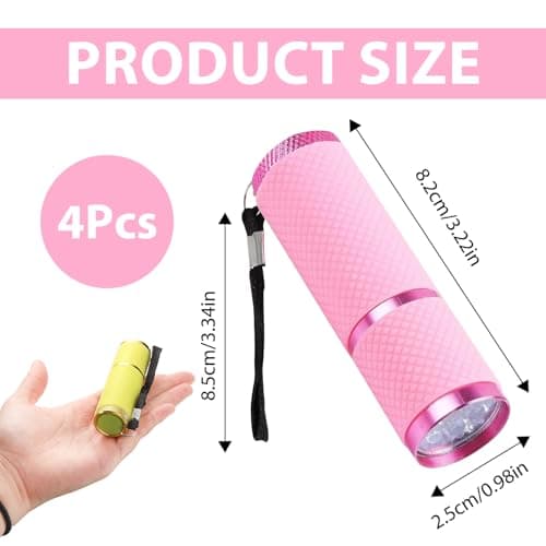 ZynoMUCH Small Torch, 4 Pack Mini Torches Battery Powered, Flashlight-Torch Super Bright with 9 LEDs for Kids Adult Camping Hiking Outdoors Gift (Batteries not Included) — view 2