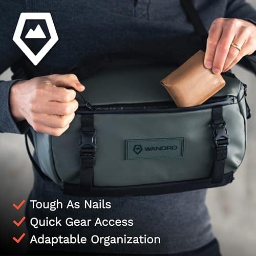 WANDRD Camera Bag - Rogue Sling Crossbody Camera Bag, Made of Ballistic Nylon Fabric, Works As Laptop Bag (Wasatch Green, 9L) — view 2