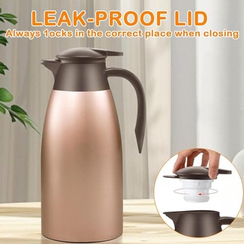 2 Pack Thermos Flask and Coffee Flask, 2L Stainless Steel Thermal Jugs — view 5