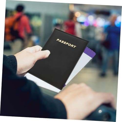 LIFKOME Black Pu Passport Cover Card Holder for Travel Storage — view 5
